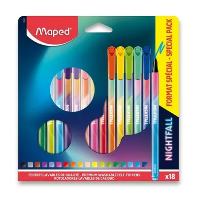 Dětské Fixy Maped Color`Peps Deco Nightfall - 18 barev Maped