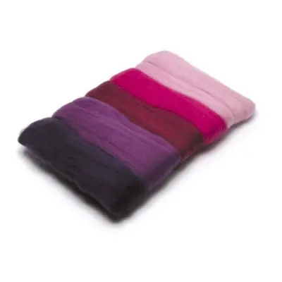 Česaná vlna Merino, 5 x 10 g, růžovofialová Ing.Eva Klejnová