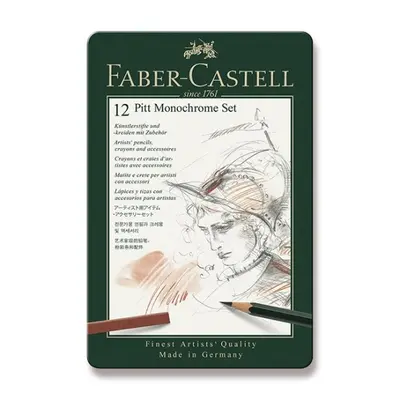 Graf. tužky Faber Castell Pitt Monochrome sada plech. 12ks Faber-Castell