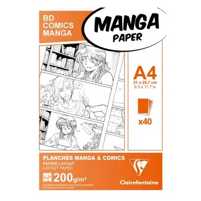 Blok Clairefontaine Manga BD Comic pack A4, 40 listů, 200g Clairefontaine