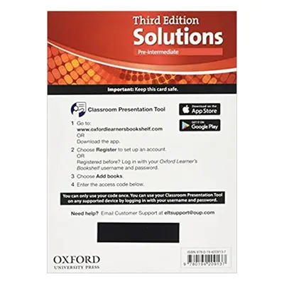 Maturita Solutions 3rd Edition Pre-intermediate Classroom Presentation Tool Pk (Access Code Card