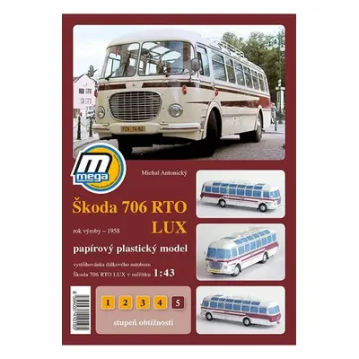 Autobus Škoda 706 RTO LUX - Papírový plastický model Mega Graphic - Skokan Pavel