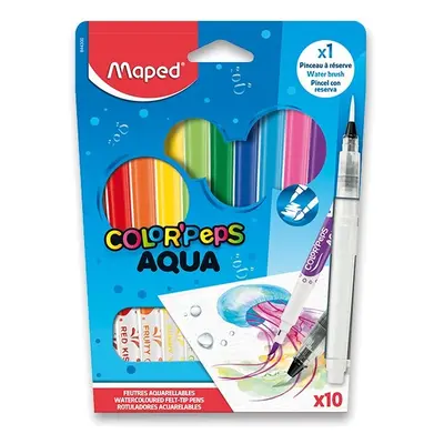 Dětské fixy Maped Color'Peps Aqua sada 10 barev + vodní štětec Maped