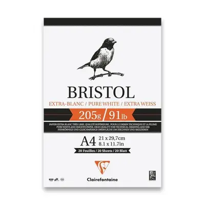 Blok Clairefontaine Bristol A4, 20 listů, 205 g Clairefontaine