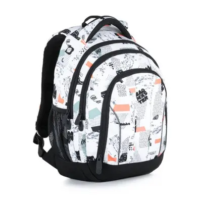 Studentský batoh Bagmaster Supernova 21 a White/Black/Orange/Green BagMaster