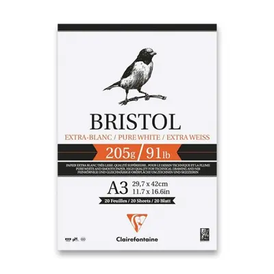 Blok Clairefontaine Bristol A3, 20 listů, 205 g Clairefontaine