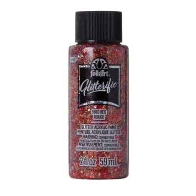 FolkArt Glitterific Acrylic Paint - Třpytivá akrylová barva 59 ml Glitterific: Red Folkart