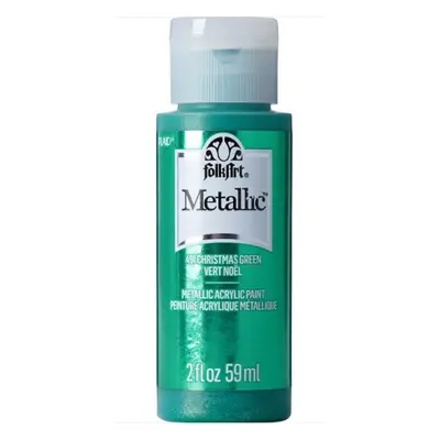 FolkArt Metallic Acrylic paint - 59 ml různé barvy Metallic color: CHRISTMAS GREEN Folkart