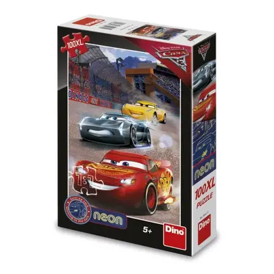 Puzzle Cars 3: Vítězné kolo 100 xl dílků neon DINO