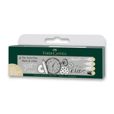 Popisovač Faber Castell Pitt Artist Pen White sada 4ks Faber-Castell