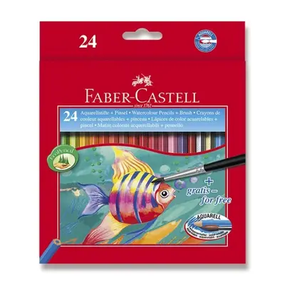 Pastelky Faber Castell Akvarelové pap.krabička 24ks+štěteček Faber-Castell