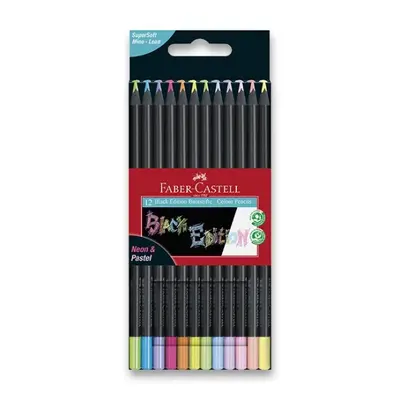 Pastelky Faber-Castell Black Edition neon, pastel, 12 barev Faber-Castell