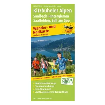 Kitzbühelské Alpy, Saalbach-Hinterglemm, Saalfelden-Zell am See 1:35 000 / turistická a cyklotur