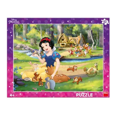 Puzzle Sněhurka a zvířátka 40 dílků deskové DINO