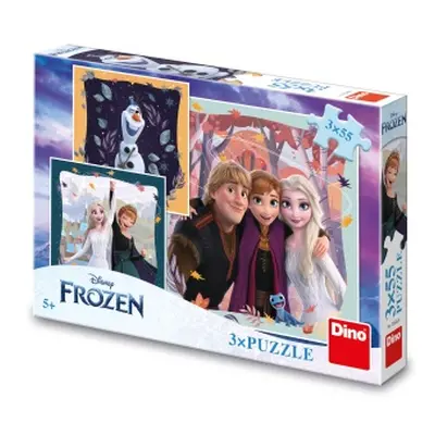 Puzzle Frozen: Radostný podzim 3x55 dílků DINO