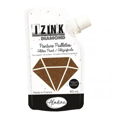 Diamantová barva Aladine IZINK DIAMOND, 80 ml - marron, hnědá Aladine