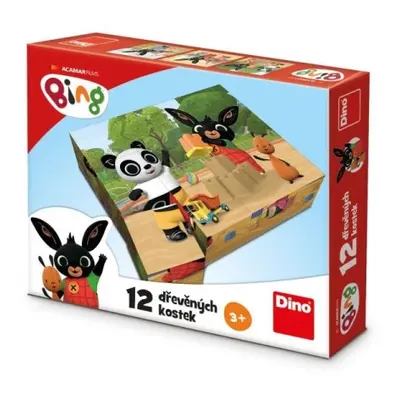 Bing - Dřevěné kostky 12 ks Dino Toys s.r.o.