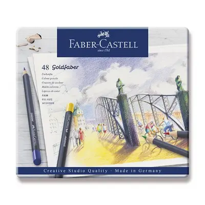 Pastelky Faber Castell Goldfaber plechová krabička 48ks Faber-Castell