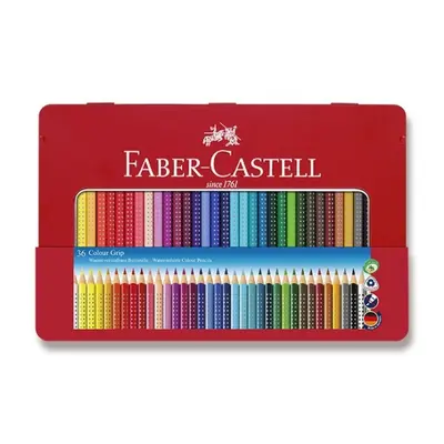 Pastelky trojboké Faber Castell GRIP rozmyv. 36 ks v plechu Faber-Castell