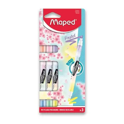 Zvýrazňovač Maped Fluo Peps Duo Pastel sada, 3 ks Maped