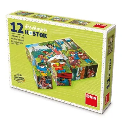 Sněhurka - Dřevěné kostky 12 ks Dino Toys s.r.o.