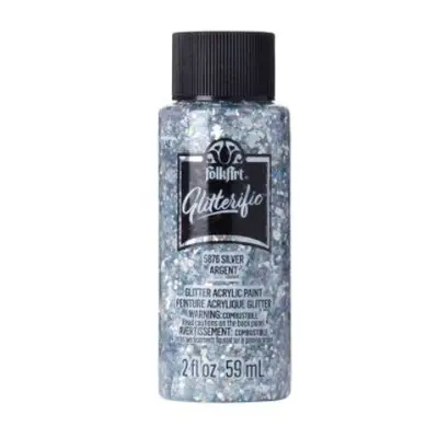 FolkArt Glitterific Acrylic Paint - Třpytivá akrylová barva 59 ml Glitterific: Silver Folkart