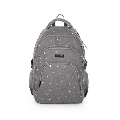 Studentský batoh OXY SCOOLER Grey geometric KARTONPP