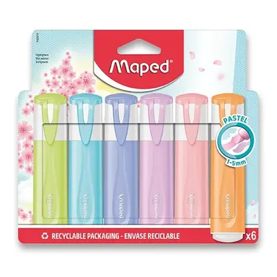 Zvýrazňovač Maped Fluo Peps Pastel sada 6 barev Maped