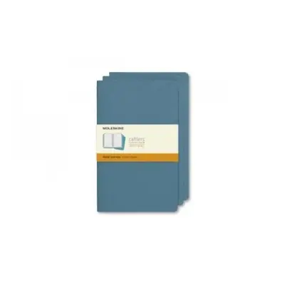 Set Of 3 Moleskine Large Ruled Cahier Journals, Brisk Blue Moleskine