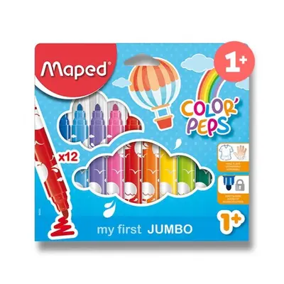 Dětské fixy ColorPeps Jumbo 12 barev ( 1+) Maped