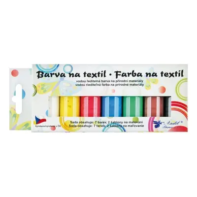 Barvy na textil světlý, sada perleť 7 x 15 g + šablony Anděl Přerov s.r.o.