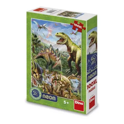 Puzzle Svítící svět dinosaurů 100 xl dílků neon DINO