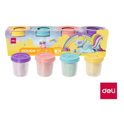 Plastelína měkká kelímek 4 x 113g PASTEL DELI EY003 DELI