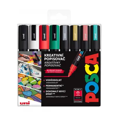 POSCA sada popisovačů PC-5M - CHRISTMAS 8 ks POSCA