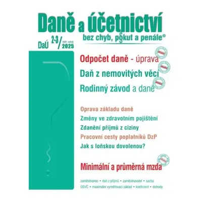 DaÚ 2-3/2025 Odpočet daně - úprava pravidel PORADCE s. r. o.