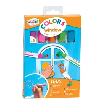 Křídové fixy na okna Aladine Colors Window 5 ks - pastel Aladine