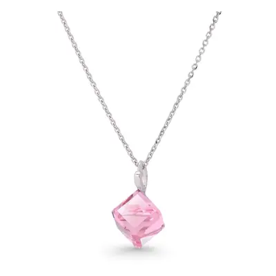 Náhrdelník se Swarovski Elements kostka Light Rose mm