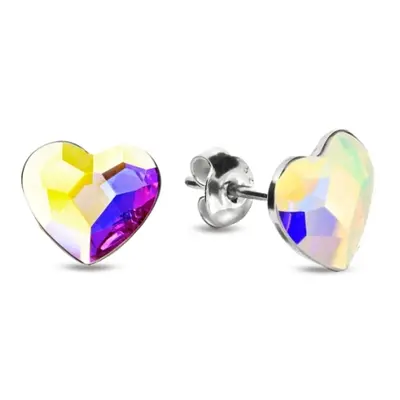 Náušnice měnivé se Swarovski Elements Heart K2808AB AB efekt