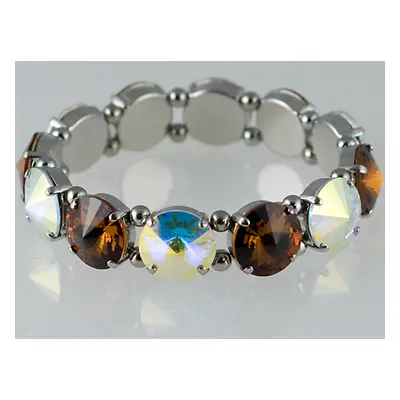 Náramek hnědý Rivoli se Swarovski Elements Smoked Topaz