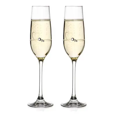 Sklenice na sekt se Swarovski Elements Petit Flutes-Heart ml