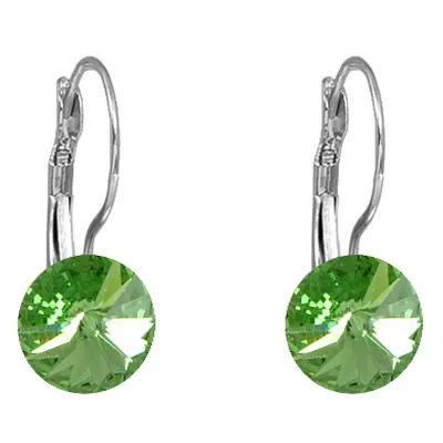 Náušnice zelené Rivoli se Swarovski Elements visací Peridot mm