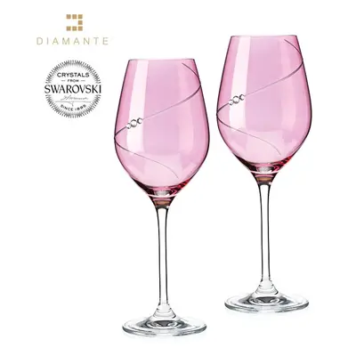 Sklenice na bílé víno růžové se Swarovski Elements Silhouette ml Pink