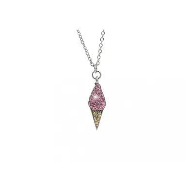 Ocelový náhrdelník zmrzlina s kystaly Swarovski Elements Rose