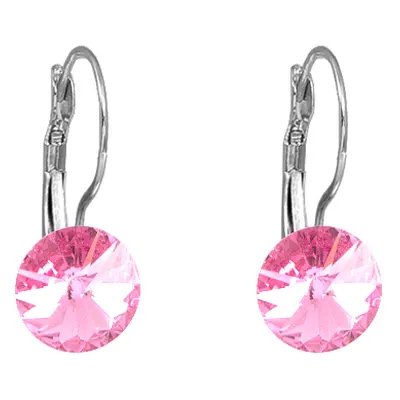 Náušnice růžové Rivoli se Swarovski Elements visací Light Rose mm