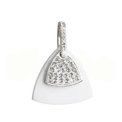 Přívěsek Swarovski Elements trojúhelník vykládaný křišťály, bílý