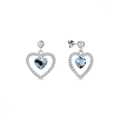 Náušnice modré se Swarovski Elements Amour KCC28086DB Denim Blue