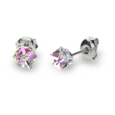 Náušnice se Swarovski Elements Small Cube Studs K48414VL Vitrail Light