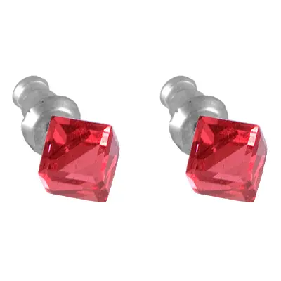 Náušnice oranžové se Swarovski Elements kostka Padparadscha mm