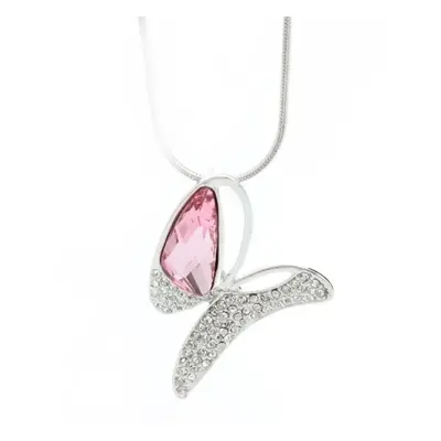 Náhrdelník se Swarovski Elements růžový motýl Light Rose