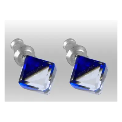 Náušnice Swarovski Elements kostka 713887, 8mm, bermuda blue - modrá